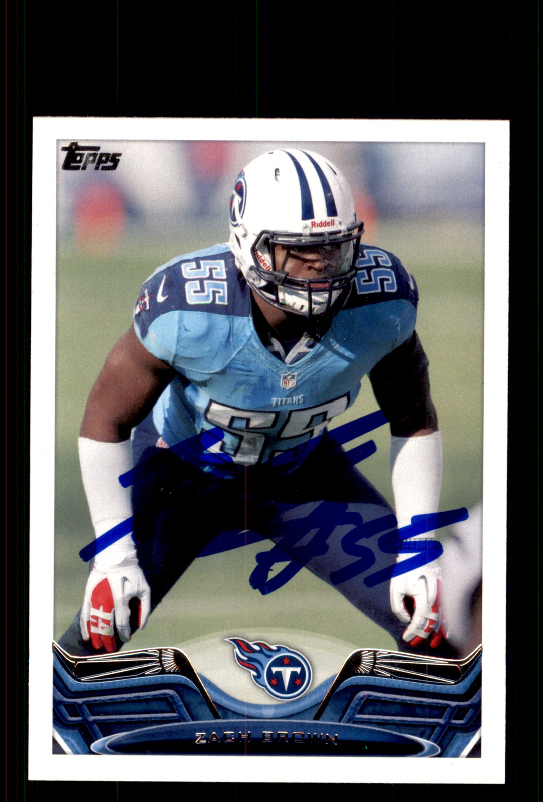 Signed Football Card Auto Zach Brown 2013 Topps #419 Tennessee Titans