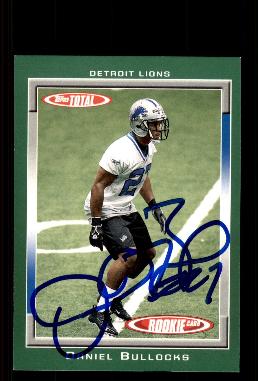 Signed Football Card Auto Daniel Bullocks 2006 Topps Total #507 Detroit Lions