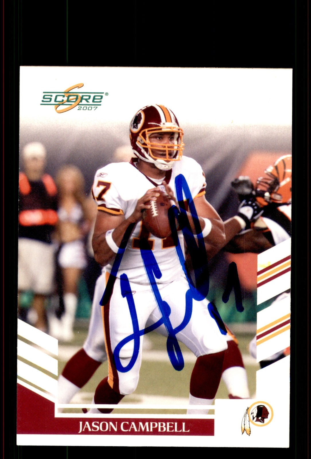 Signed Football Card Auto Jason Campbell 2007 Score #26 Washington Redskins