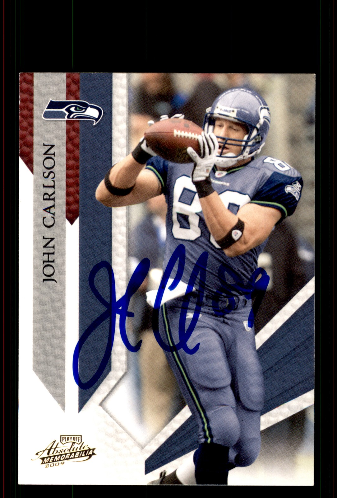 Signed Football Card Auto John Carlson 2009 Playoff Absolute Memorabilia #88