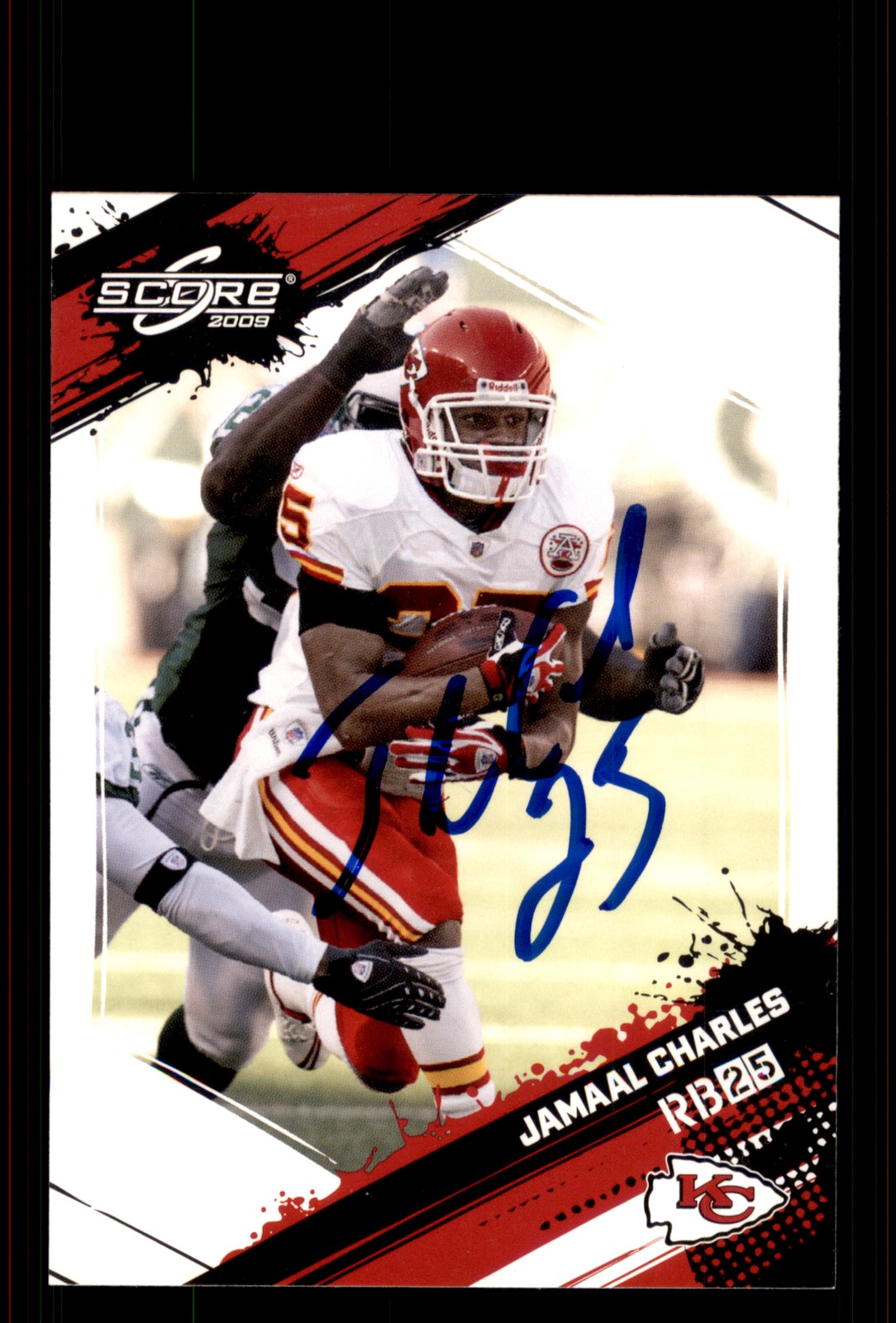 Signed Football Card Auto Jamaal Charles 2009 Score #145 Kansas City Chiefs