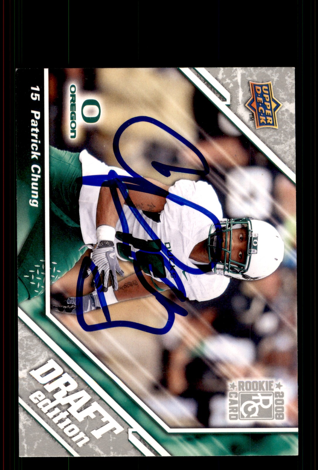 Signed Football Card Auto Patrick Chung 2009 Upper Deck Draft Edition #66