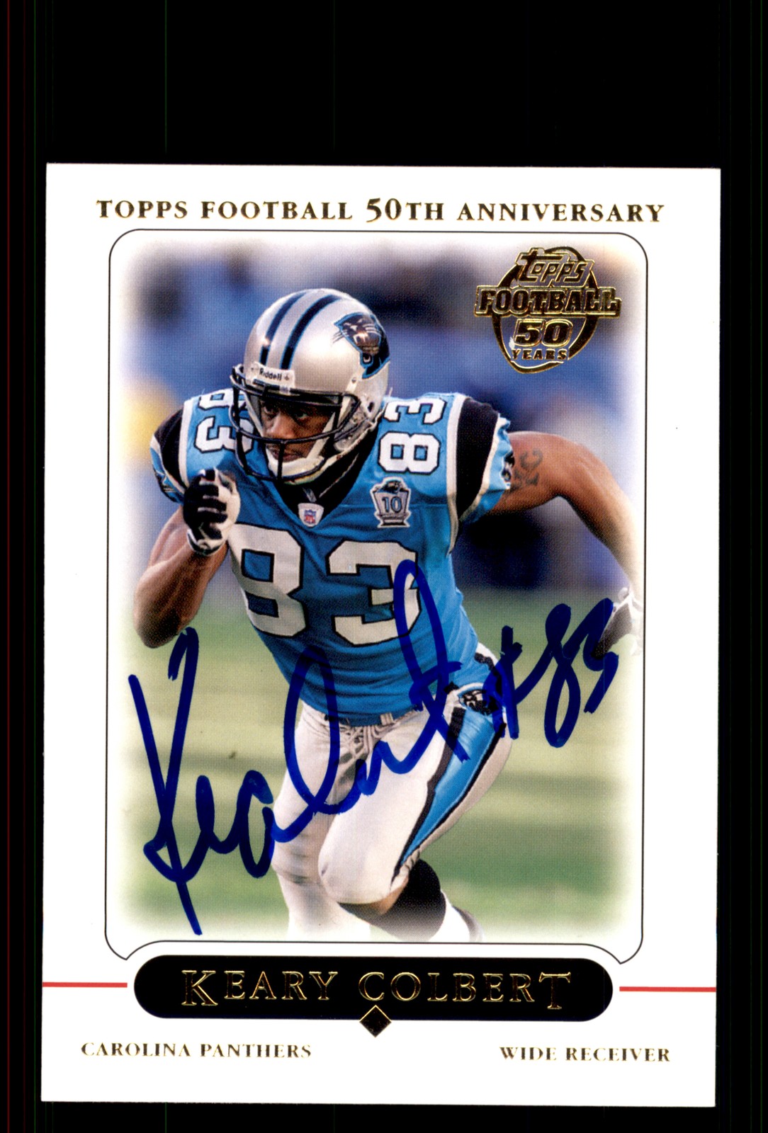 Signed Football Card Auto Keary Colbert 2005 Topps #74 Carolina Panthers