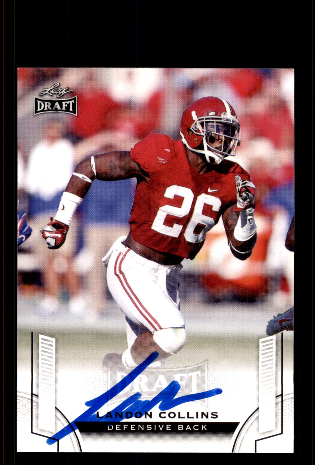 Signed Football Card Auto Landon Collins 2015 Leaf Draft #36 Alabama