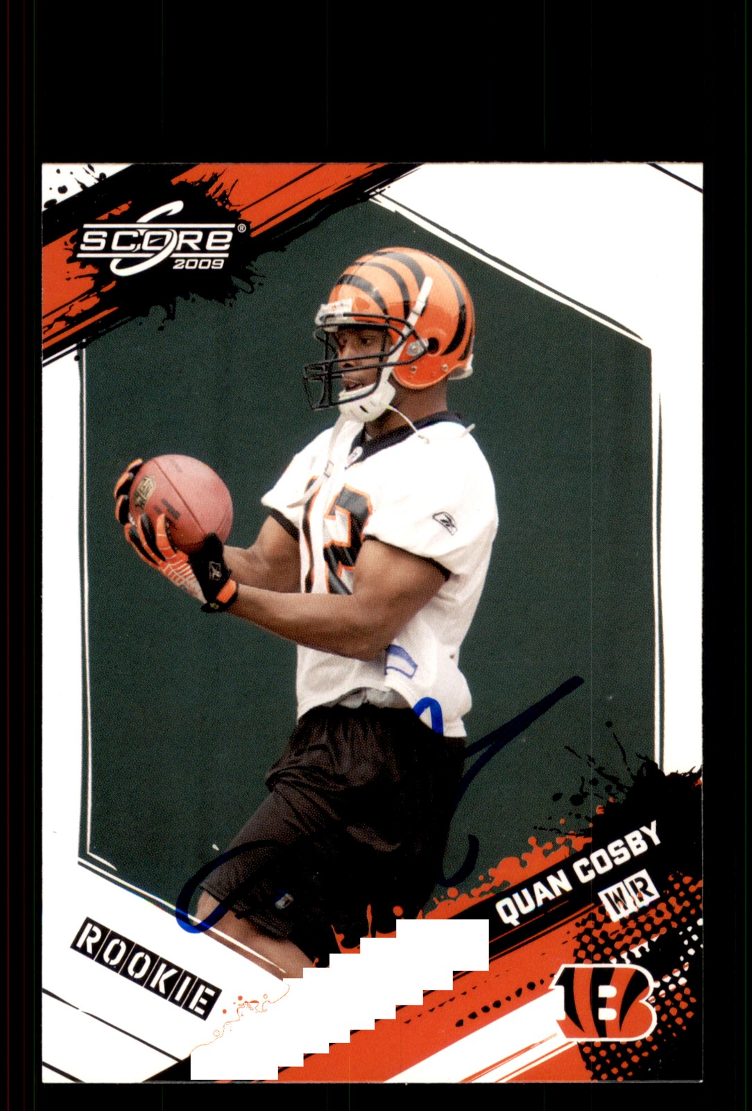 Signed Football Card Auto Quan Cosby 2009 Score #384 Cincinnati Bengals