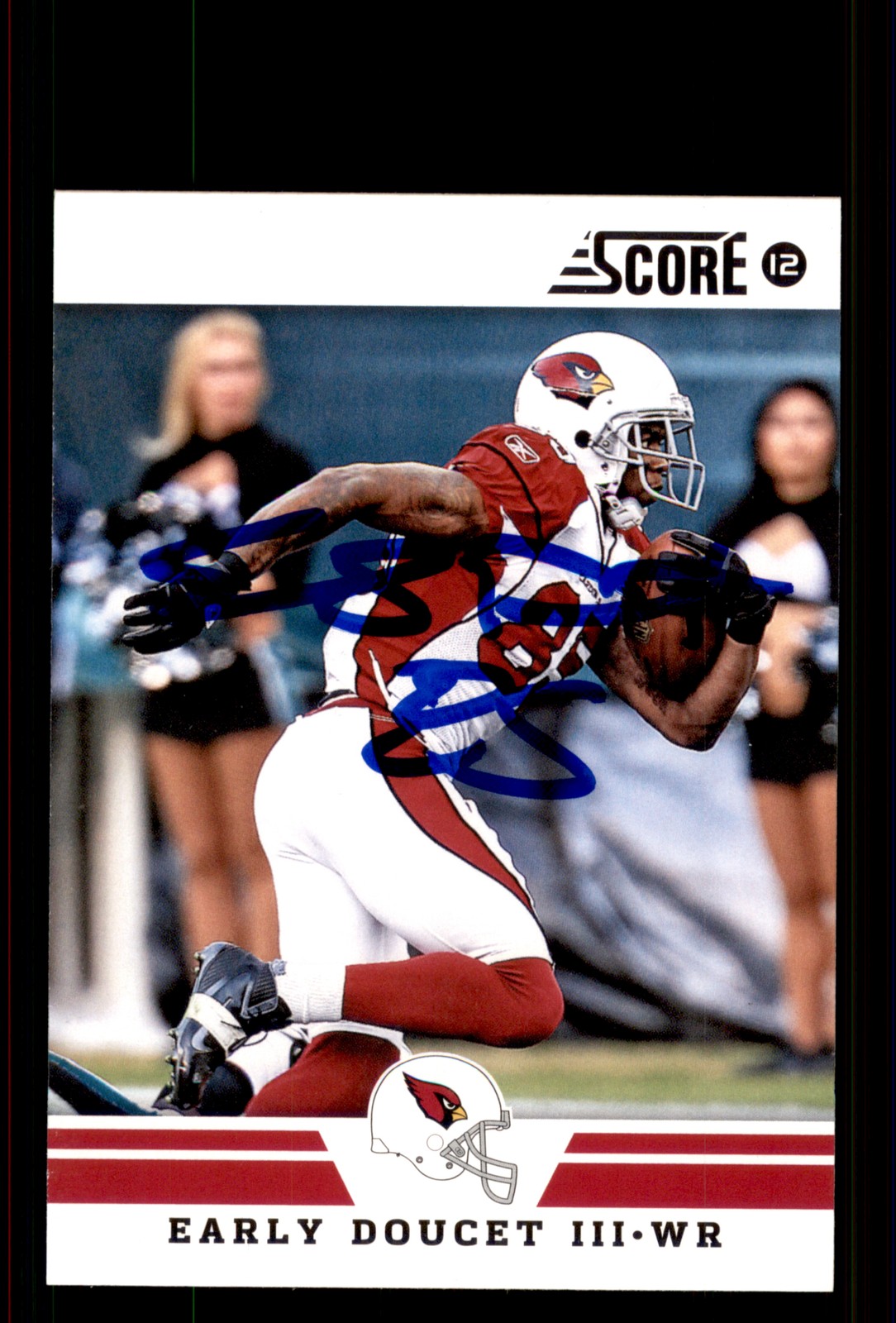 Signed Football Card Auto Early Doucet III 2012 Score #73 Arizona Cardinals
