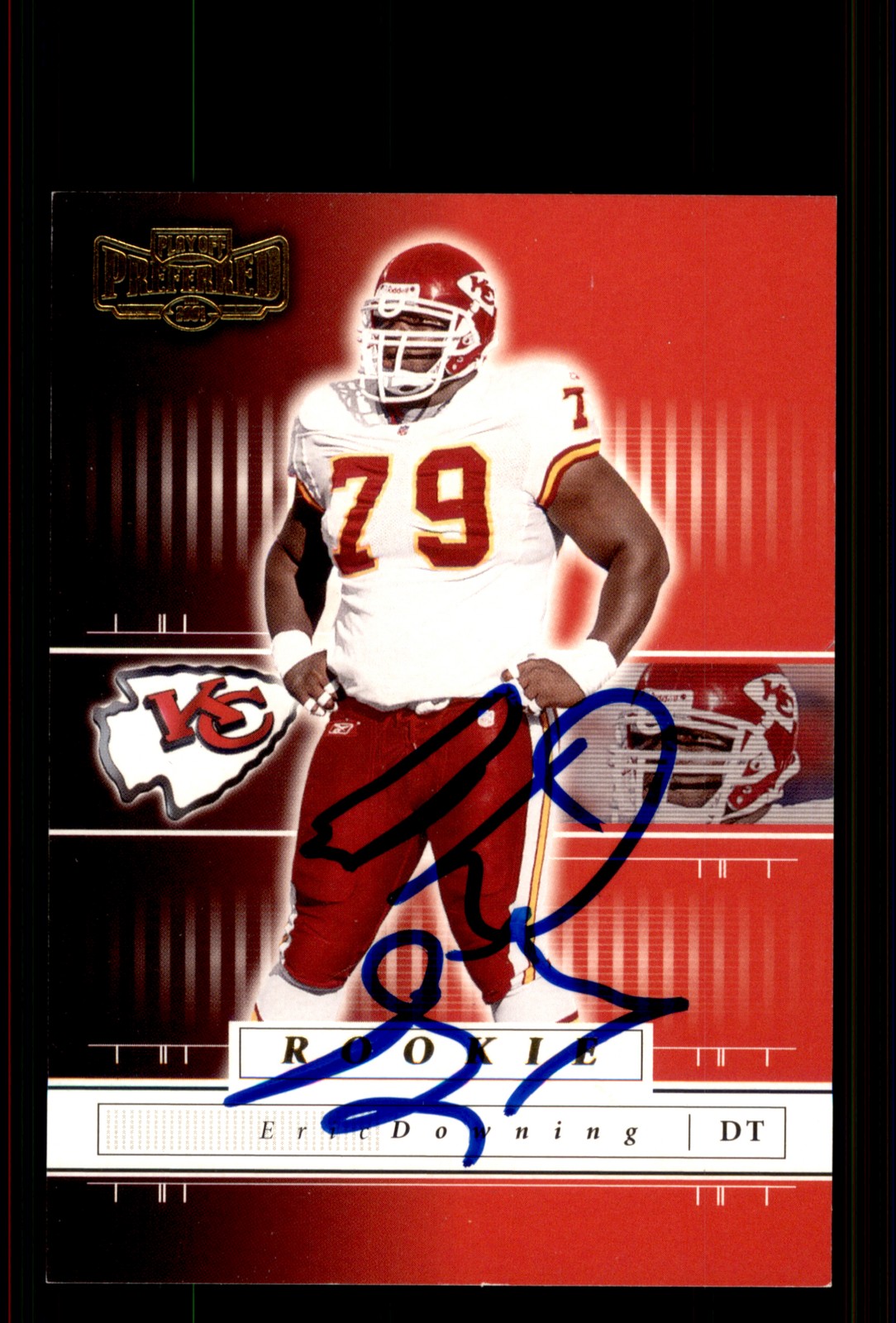 Signed Football Card Auto Eric Downing 2001 Playoff Preferred #179 KC Chiefs
