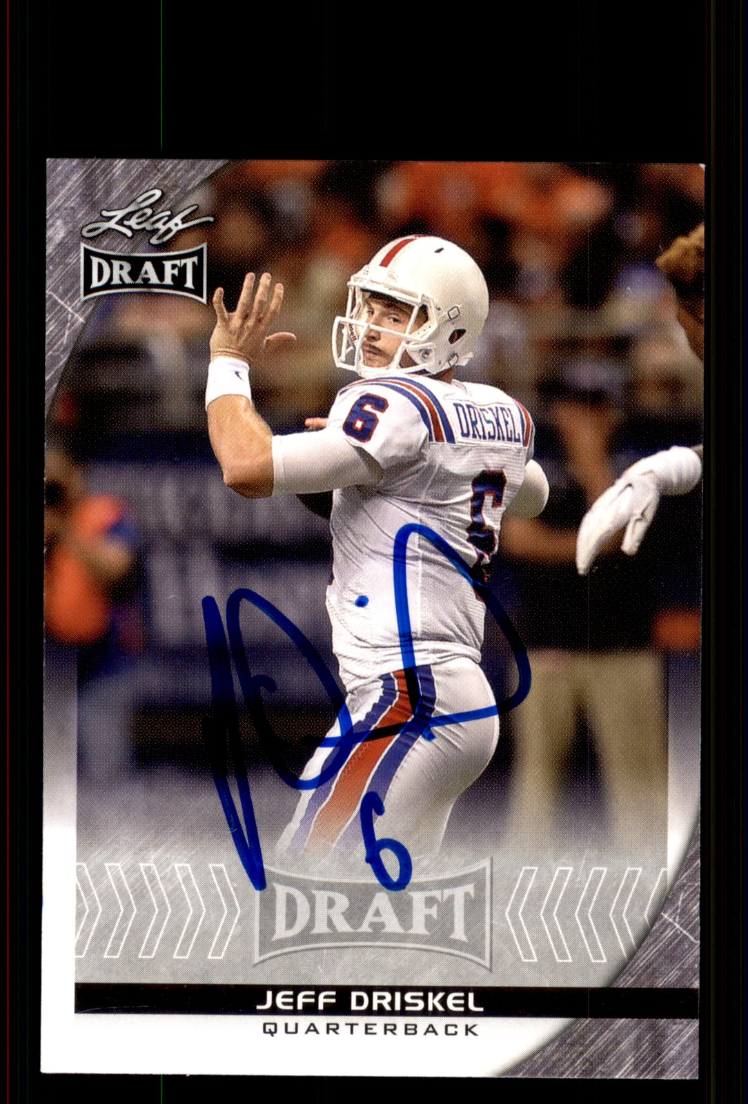 Signed Football Card Auto Jeff Driskel 2016 Leaf Draft #39 Louisiana Tech