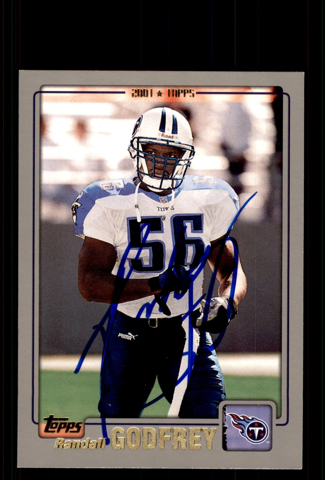 Signed Football Card Auto Randall Godfrey 2001 Topps #66 Tennessee Titans