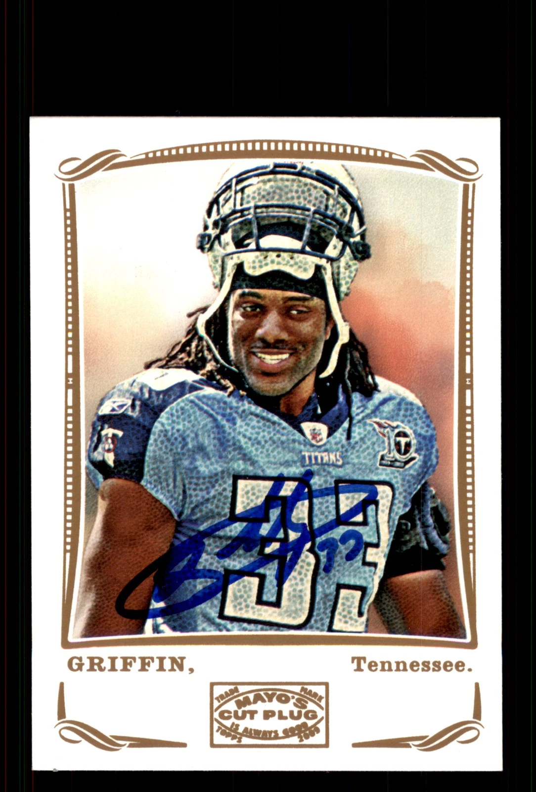 Signed Football Card Auto Michael Griffin 2009 Topps Mayo #315 Tennessee Titans