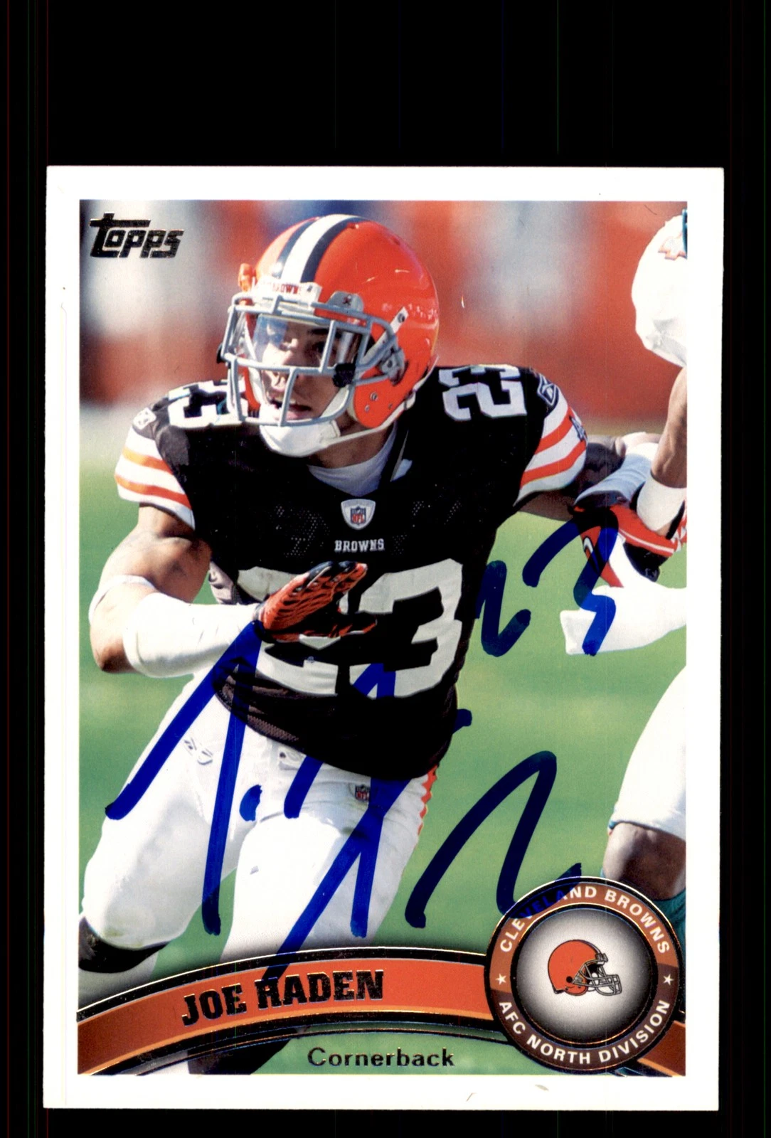 Signed Football Card Auto Joe Haden 2011 Topps #302 Cleveland Browns