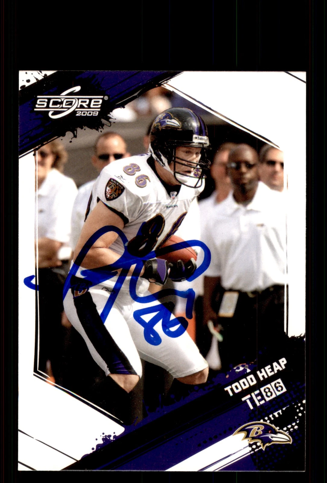 Signed Football Card Auto Todd Heap 2009 Score #27 Baltimore Ravens