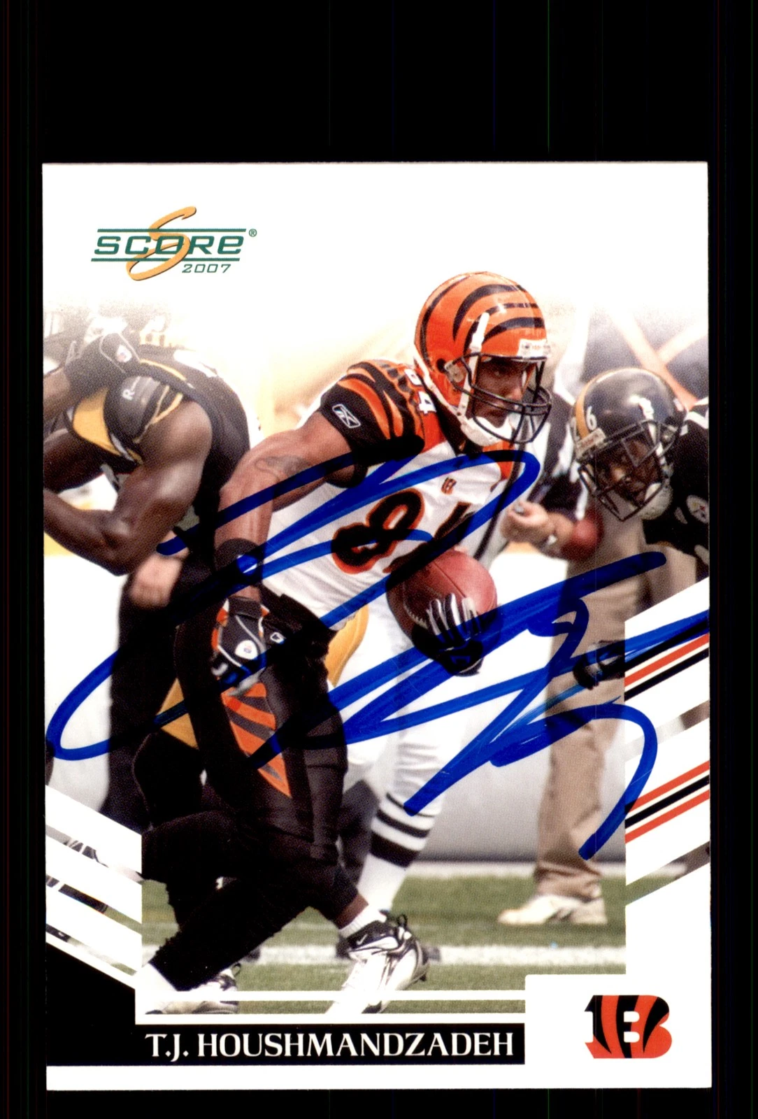 Signed Football Card Auto T.J. Houshmandzadeh 2007 Score #189 Cincinnati Bengals