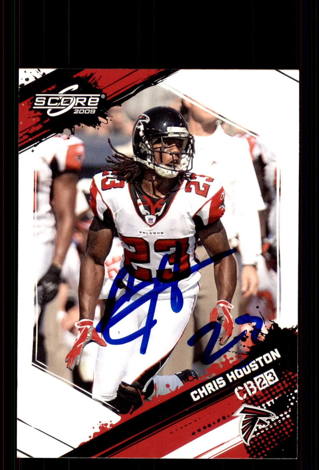 Signed Football Card Auto Chris Houston 2009 Score #10 Atlanta Falcons
