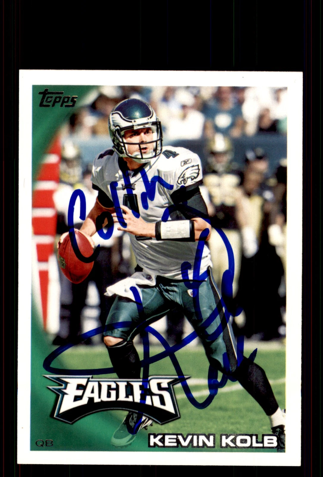Signed Football Card Auto Kevin Kolb 2010 Topps #189 Philadelphia Eagles