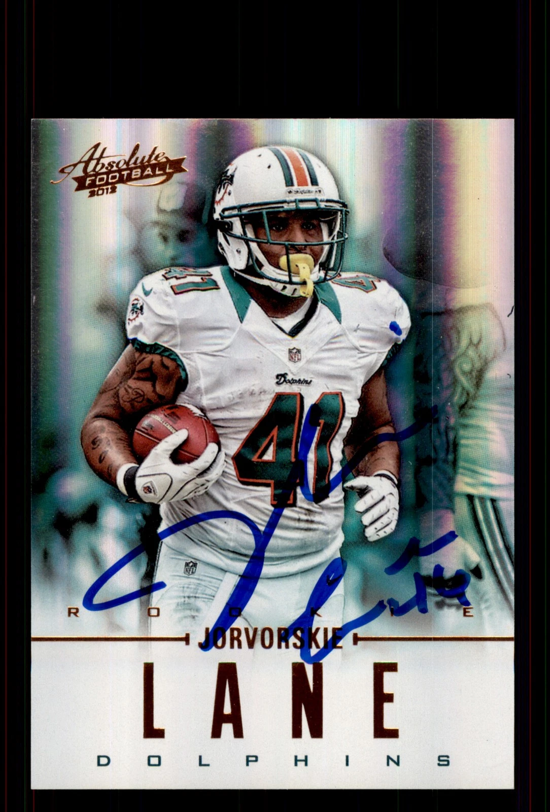 Signed Football Card Auto Jorvorskie Lane 2012 Panini Absolute #162 Dolphins
