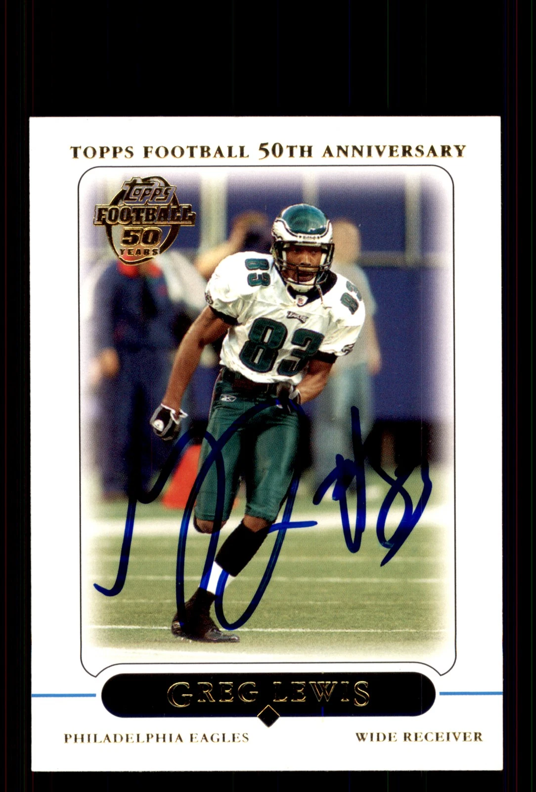 Signed Football Card Auto Greg Lewis 2005 Topps #308 Philadelphia Eagles