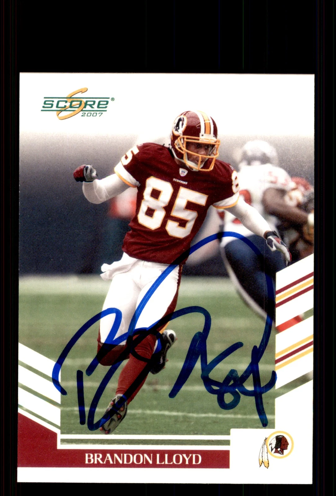 Signed Football Card Auto Brandon Lloyd 2007 Score #29 Washington Redskins
