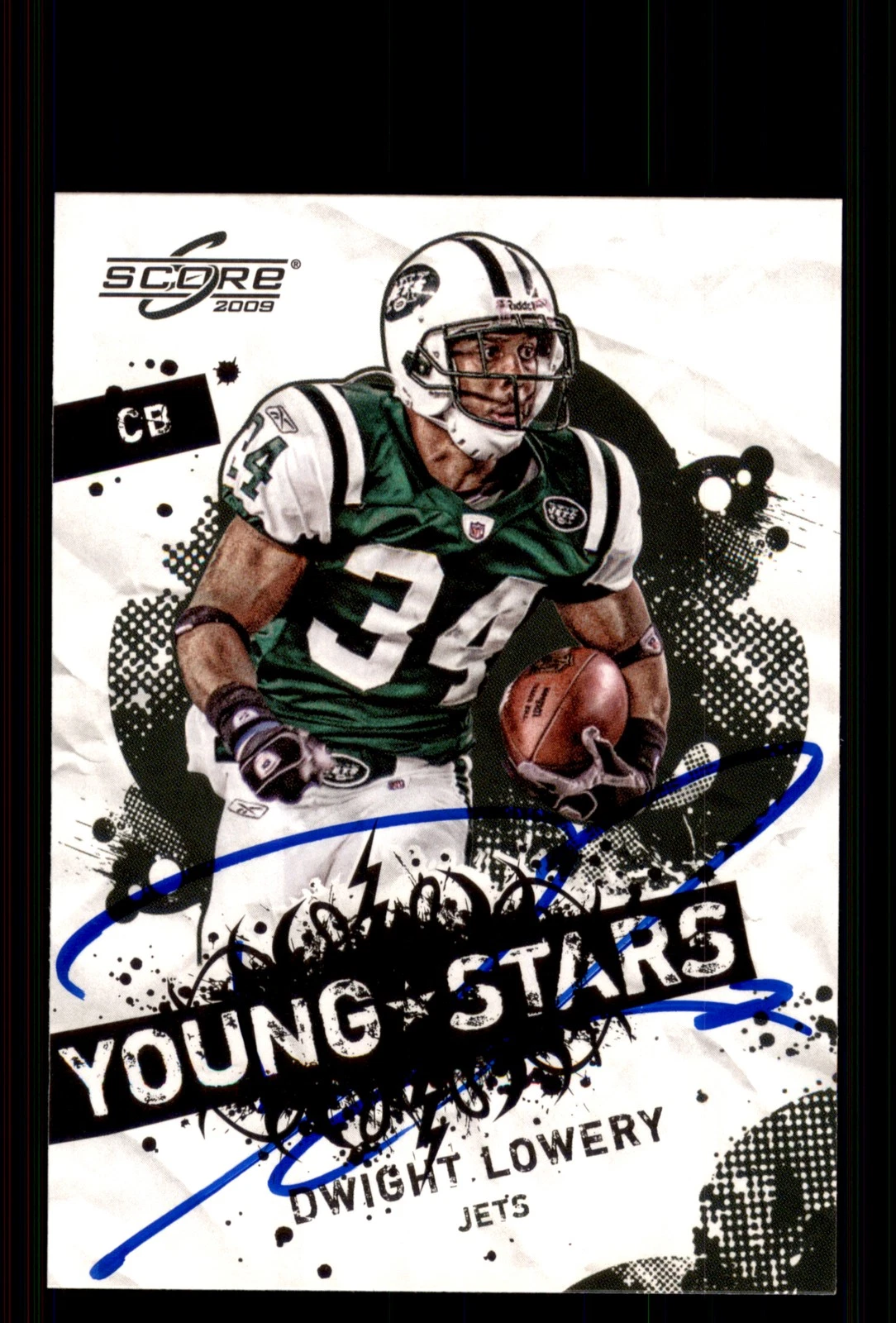 Signed Football Card Auto Dwight Lowery 2009 Score #9 New York Jets