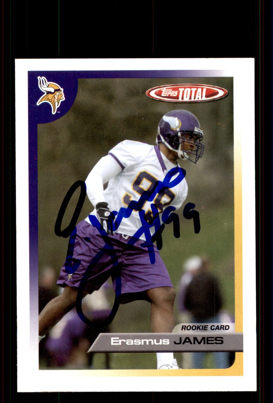 Signed Football Card Auto Erasmus James 2005 Topps Total #545 Minnesota Vikings