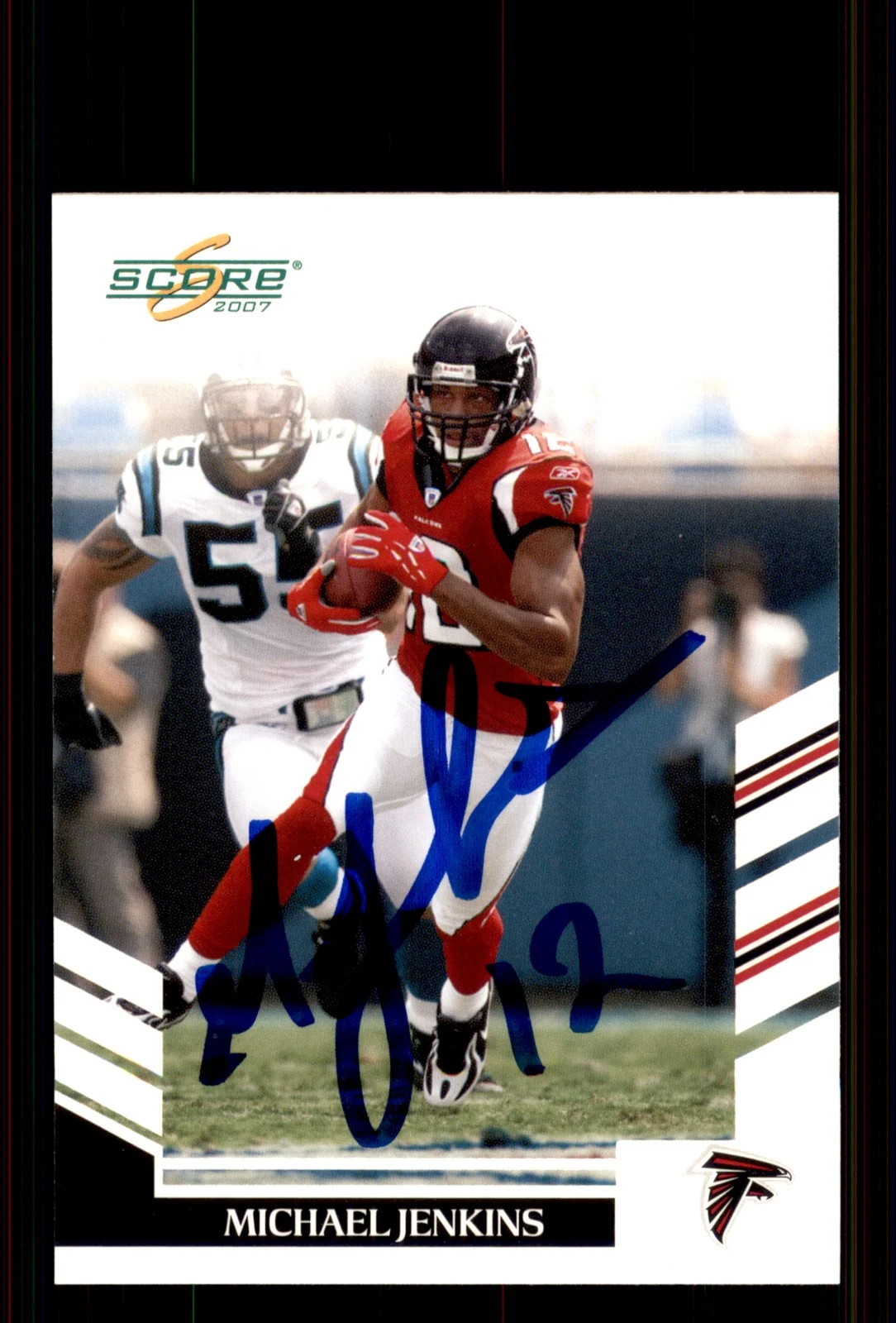 Signed Football Card Auto Michael Jenkins 2007 Score #73 Atlanta Falcons