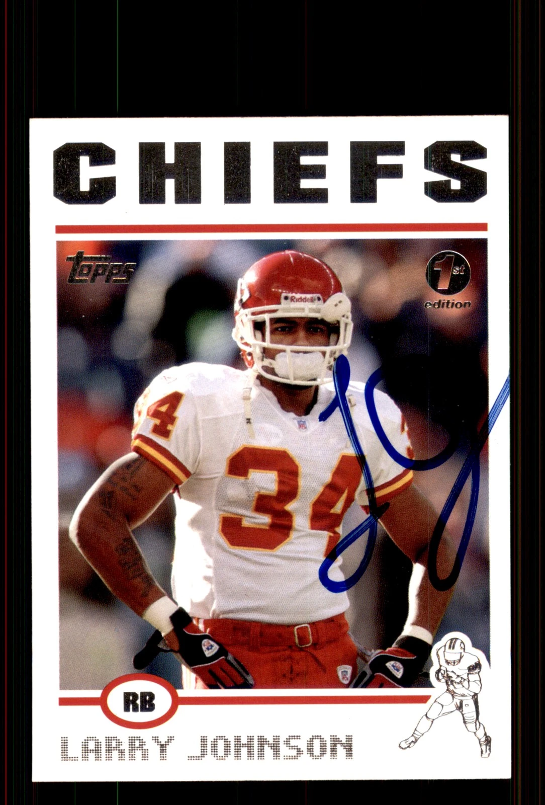 Signed Football Card Auto Larry Johnson 2004 Topps #174 Kansas City Chiefs