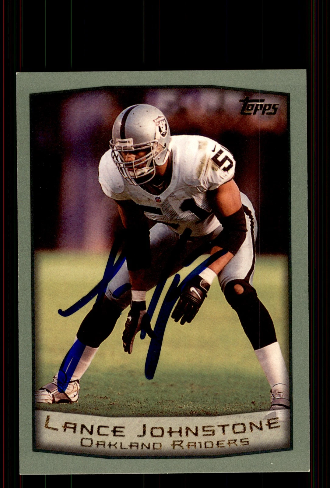 Signed Football Card Auto Lance Johnstone 1999 Topps #154 Oakland Raiders