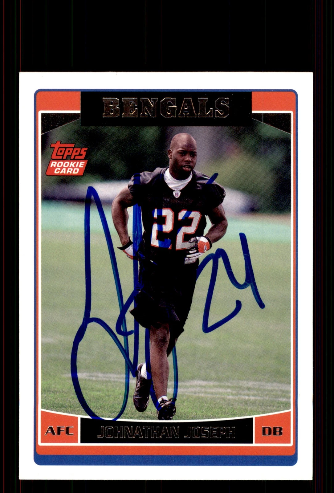 Signed Football Card Auto Johnathan Joseph 2006 Topps #326 Cincinnati Bengals