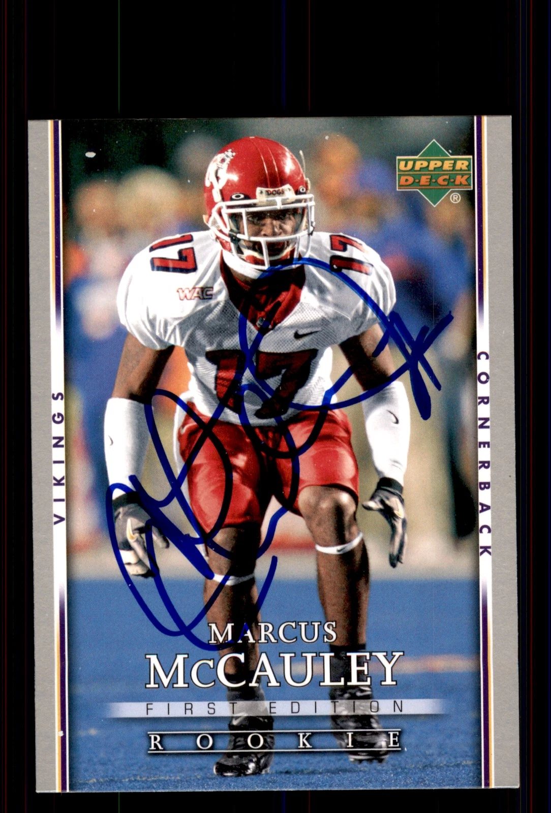 Signed Football Card Auto Marcus McCauley 2007 Upper Deck First Edition #196