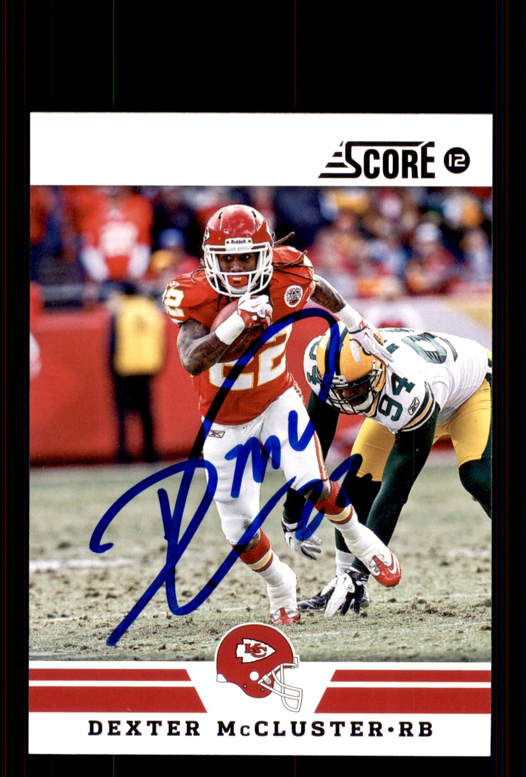 Signed Football Card Auto Dexter McCluster 2012 Score #245 Kansas City Chiefs