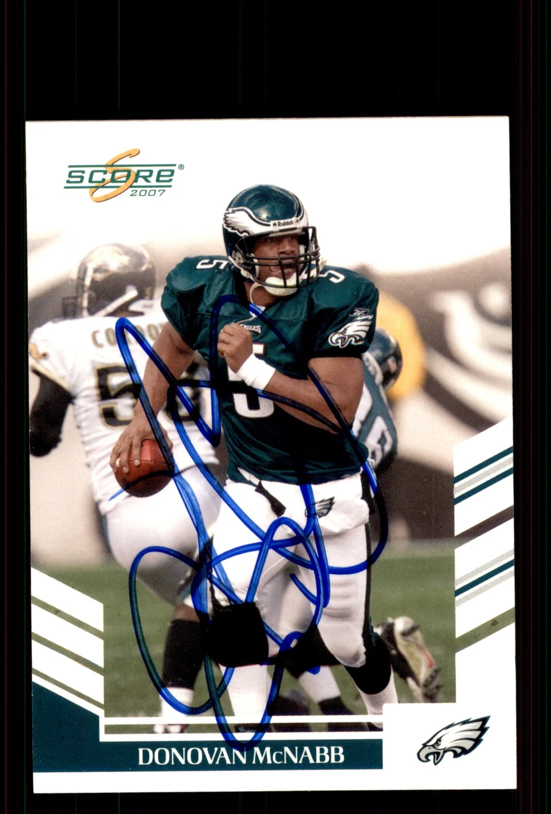 Signed Football Card Auto Donovan McNabb 2007 Score #18 Philadelphia Eagles