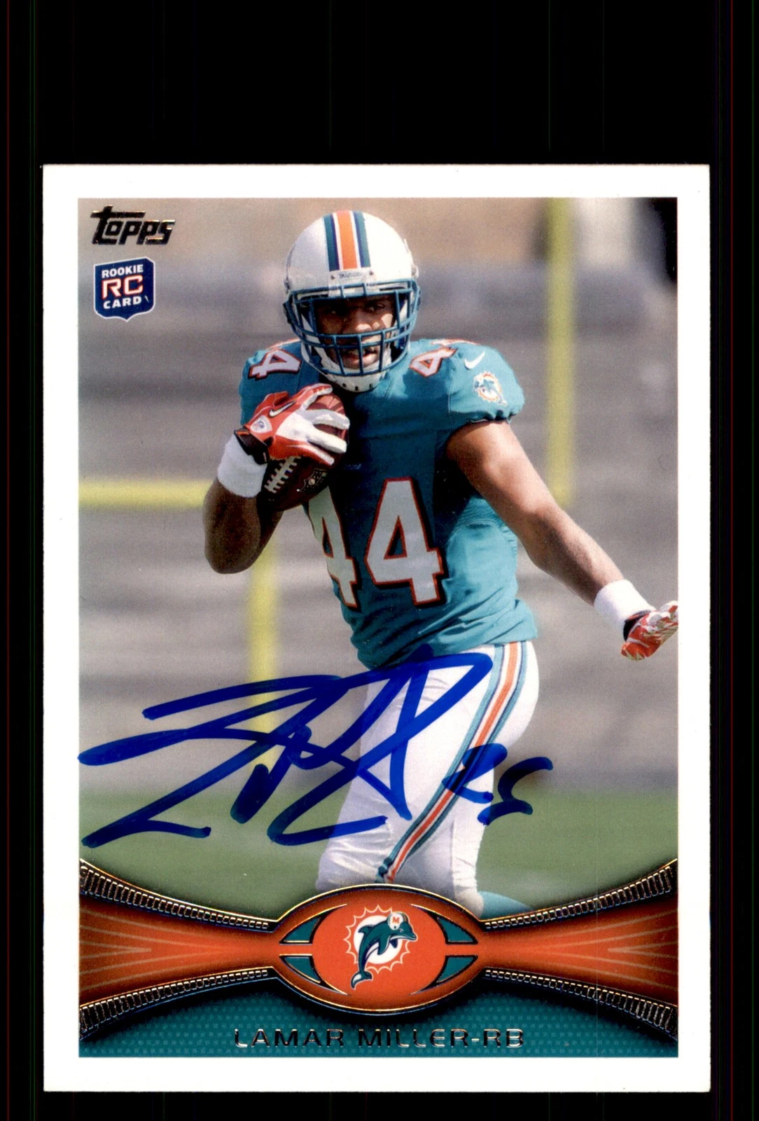 Signed Football Card Auto Lamar Miller 2012 Topps #242 Miami Dolphins