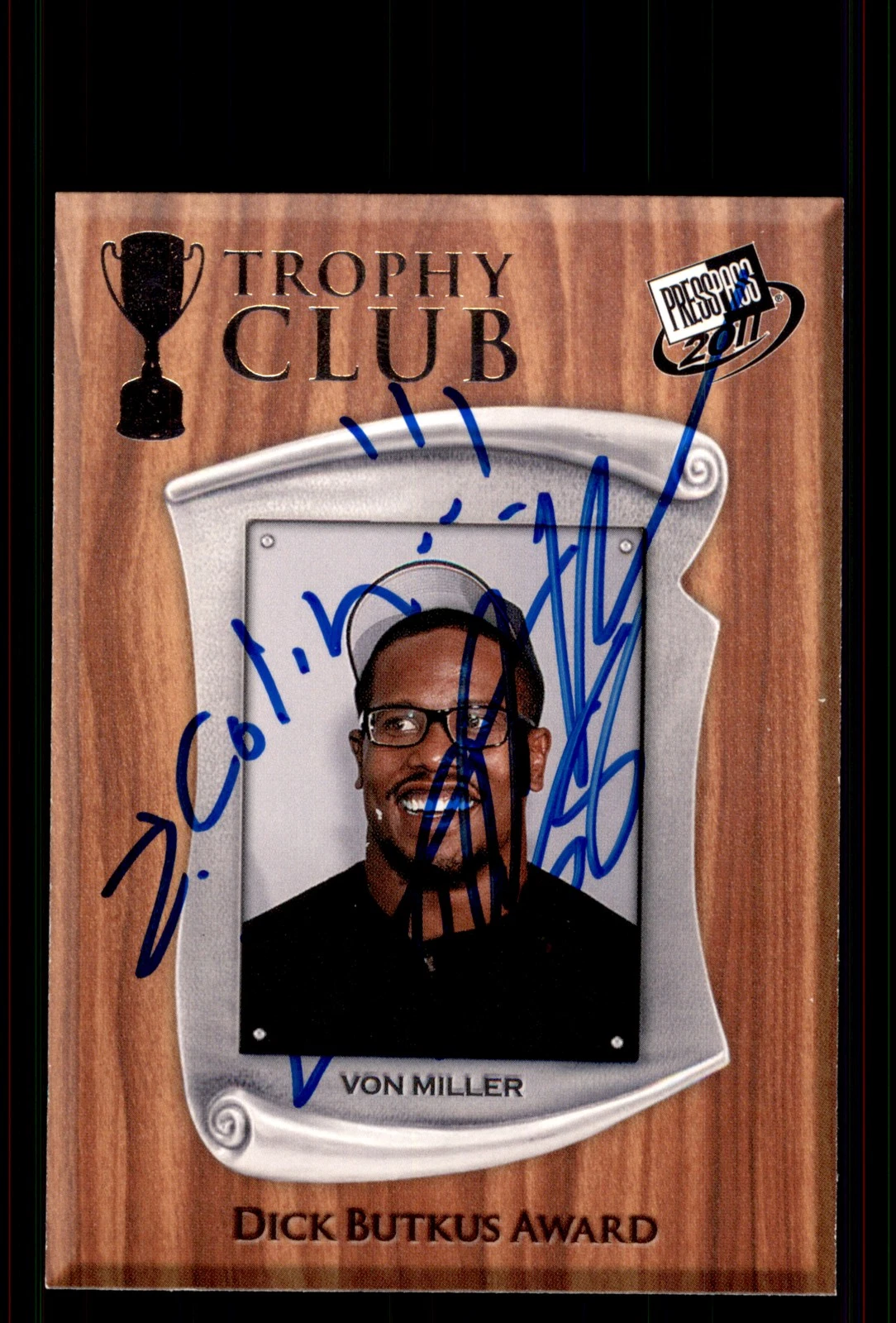 Signed Football Card Auto Von Miller 2011 Press Pass #59 *Personalized