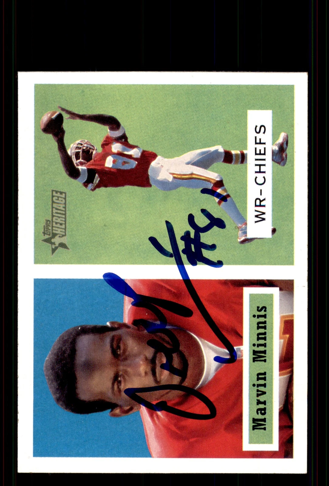 Signed Football Card Auto Marvin Snoop Minnis 2002 Topps Heritage #120 Chiefs