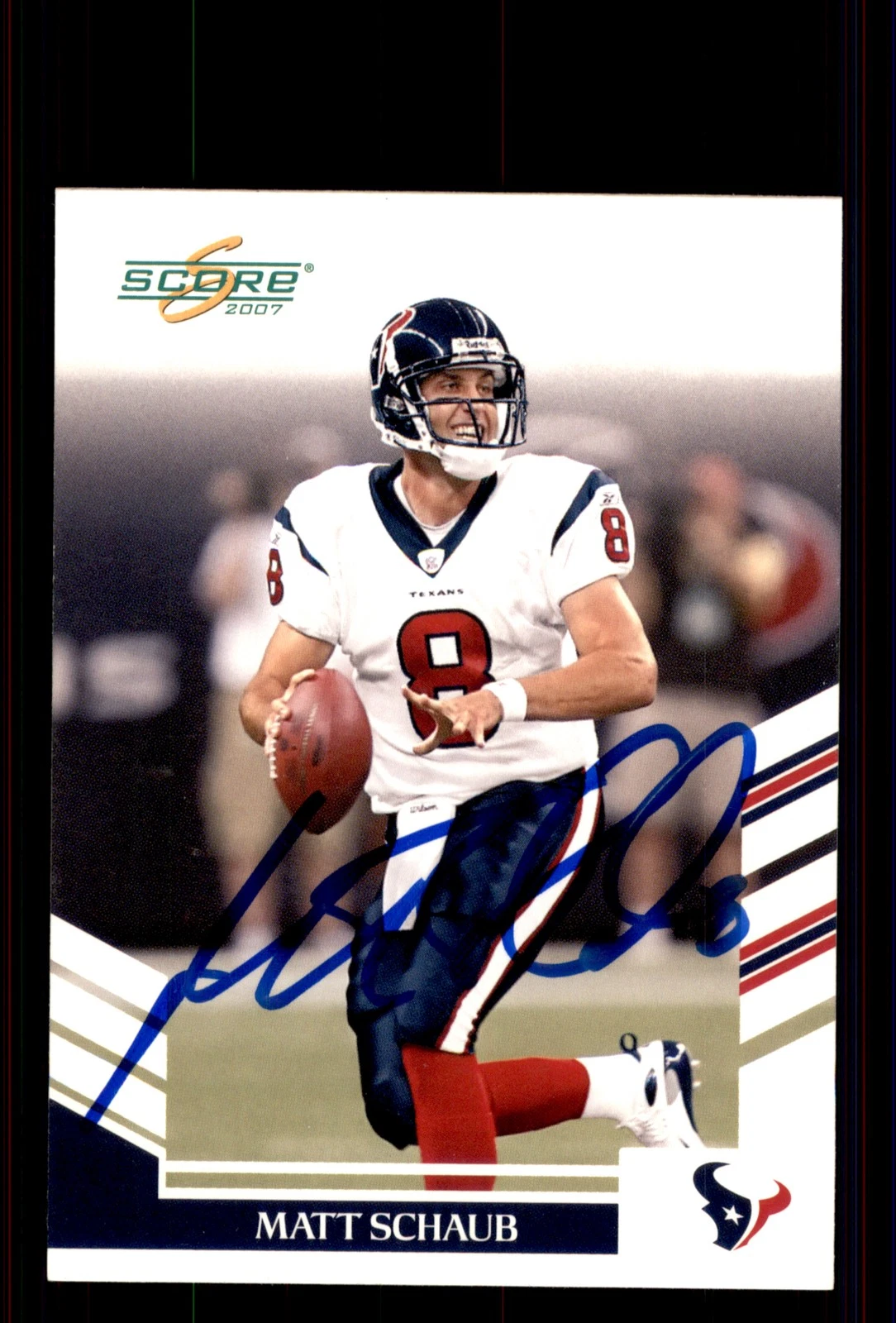 Signed Football Card Auto Matt Schaub 2007 Score #79 Houston Texans