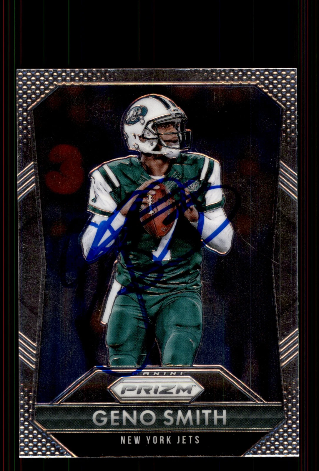 Signed Football Card Auto Geno Smith 2015 Panini Prizm #185 New York Jets