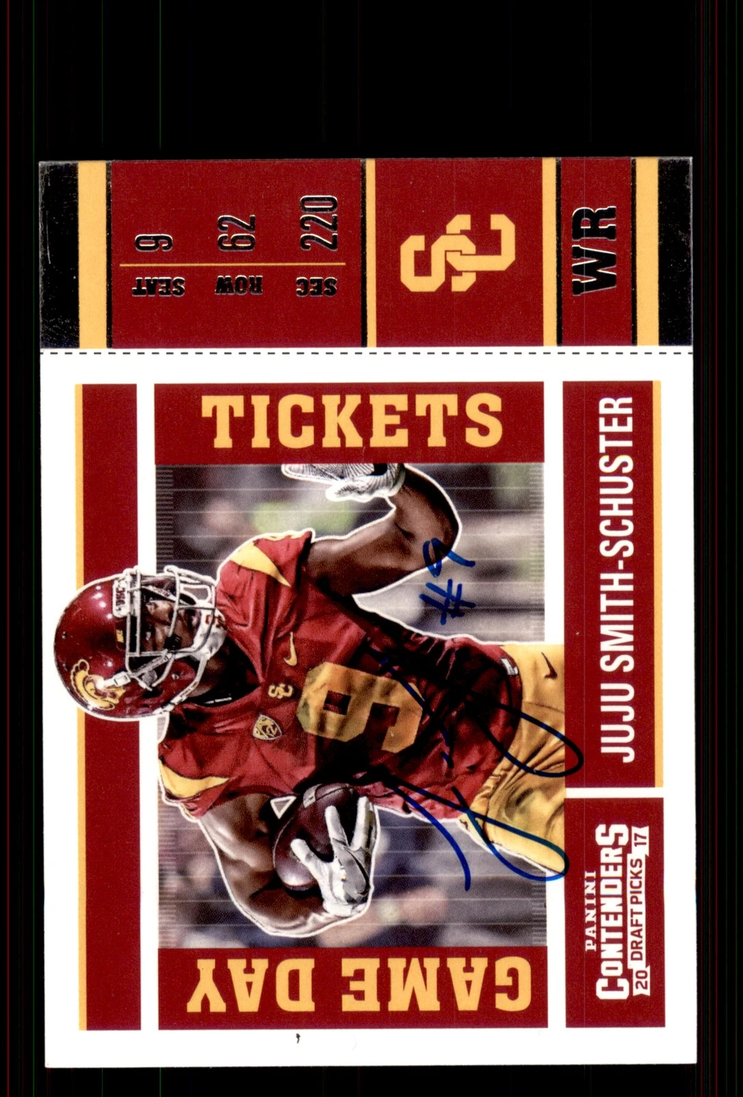 Signed Football Card Auto JuJu Smith-Schuster 2017 Panini Contenders Draft #5