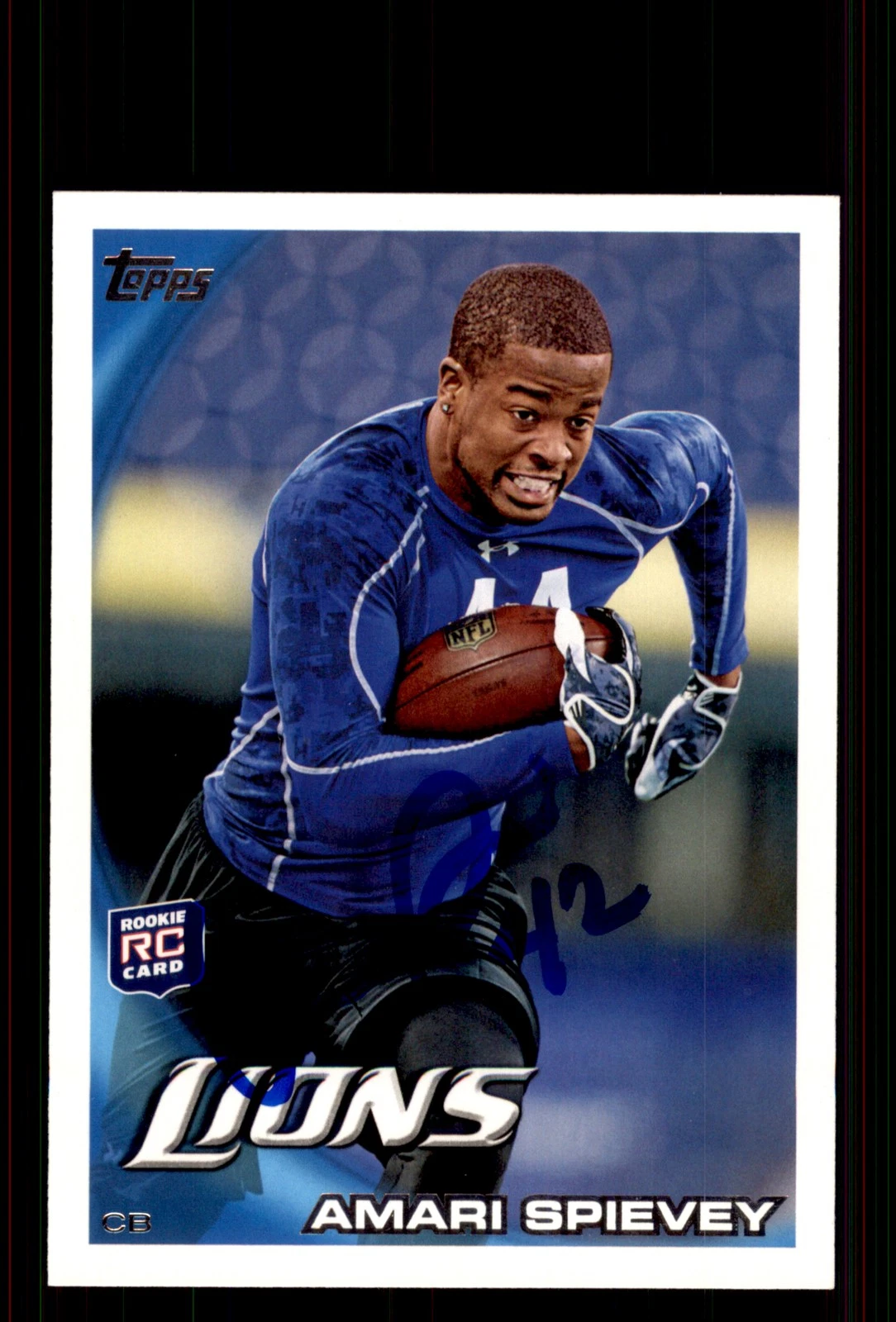Signed Football Card Auto Amari Spievey 2010 Topps #32 Detroit Lions