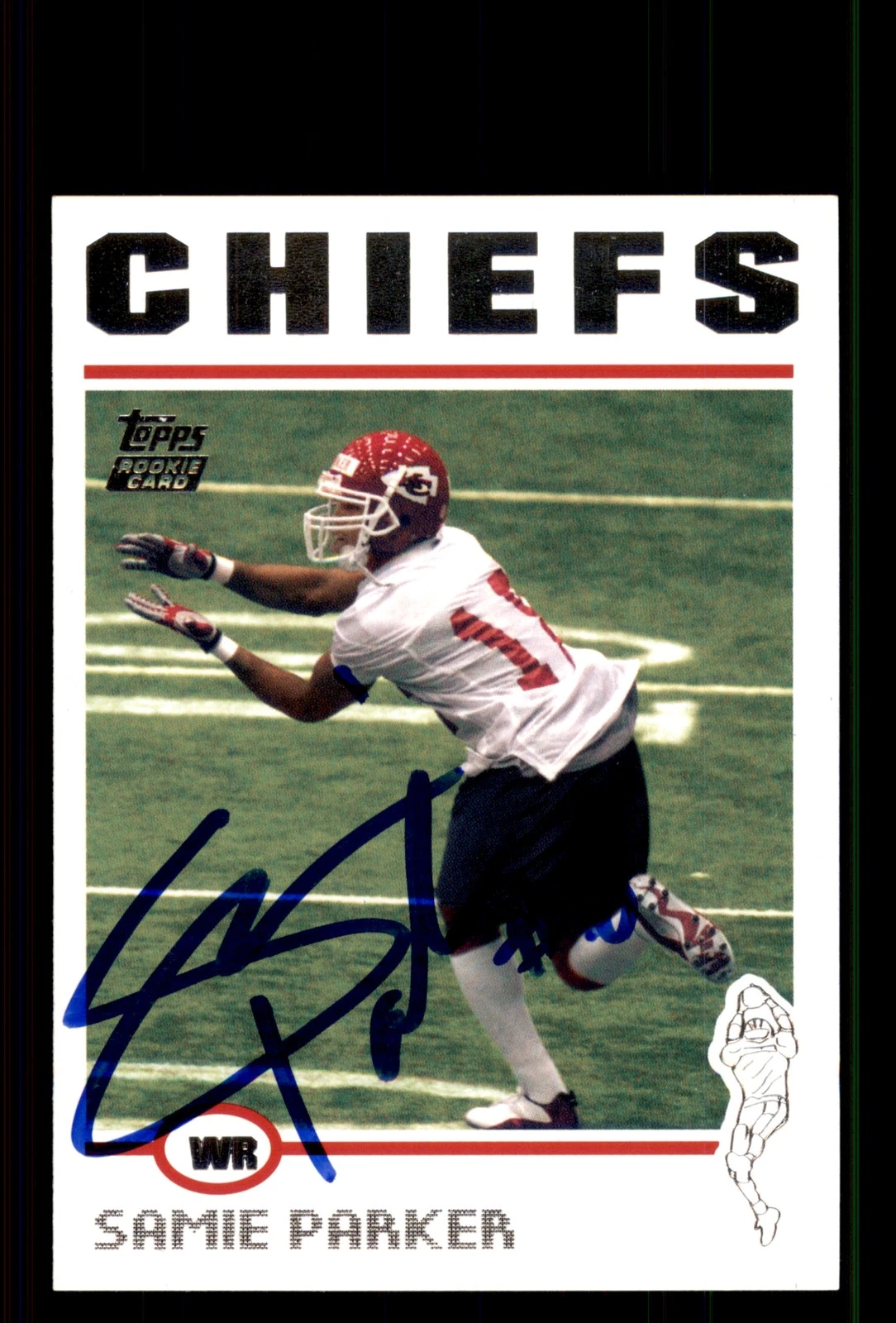 Signed Football Card Auto Samie Parker 2004 Topps #378 Kansas City Chiefs