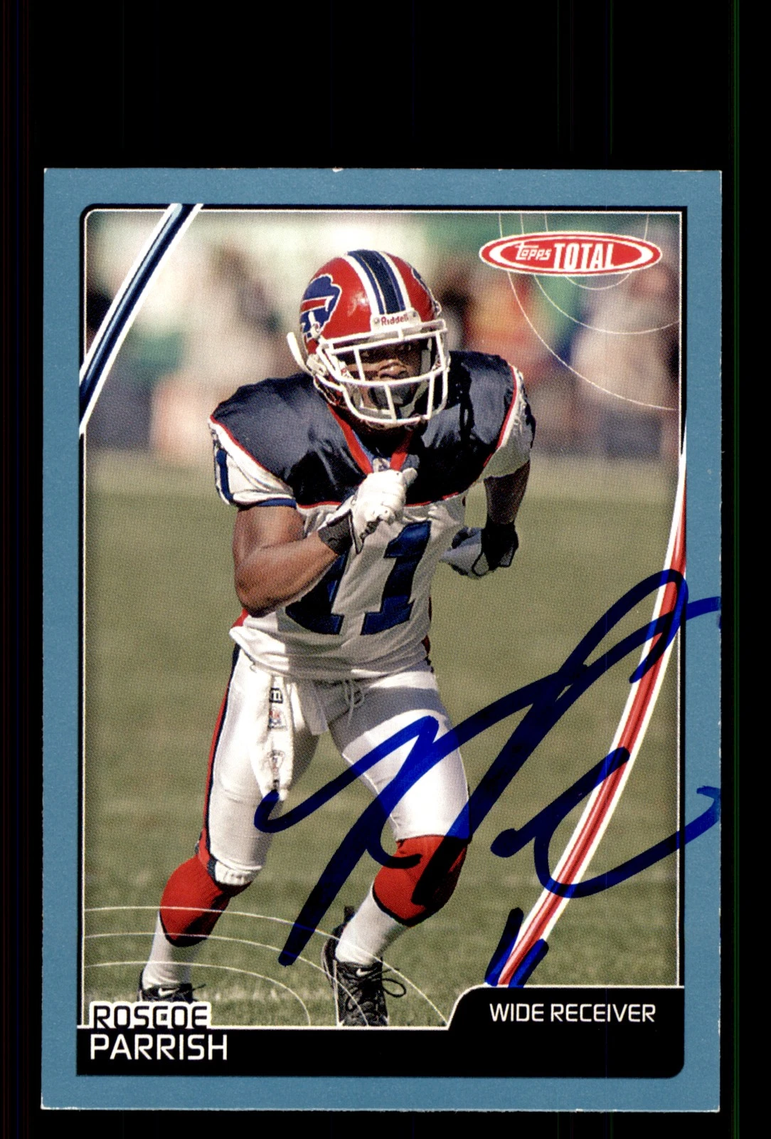 Signed Football Card Auto Roscoe Parrish 2007 Topps Total #187 Buffalo Bills