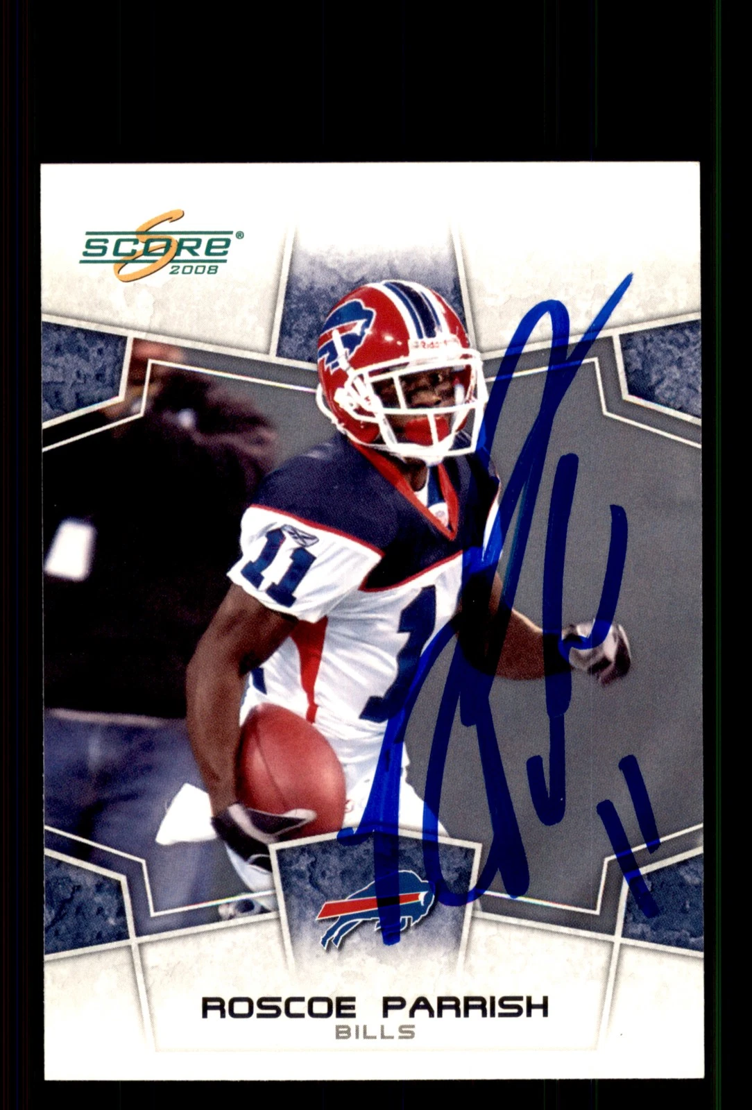 Signed Football Card Auto Roscoe Parrish 2008 Score #33 Buffalo Bills