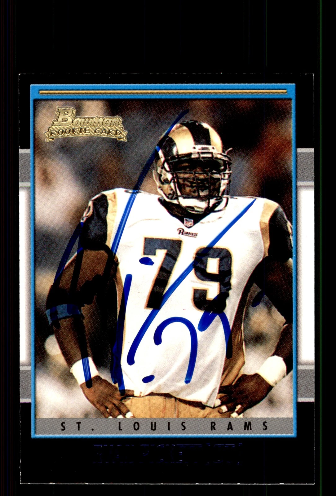 Signed Football Card Auto Ryan Pickett 2001 Bowman #244 St. Louis Rams