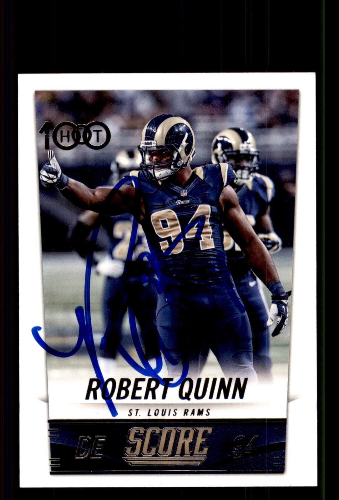 Signed Football Card Auto Robert Quinn 2014 Score #278 St. Louis Rams