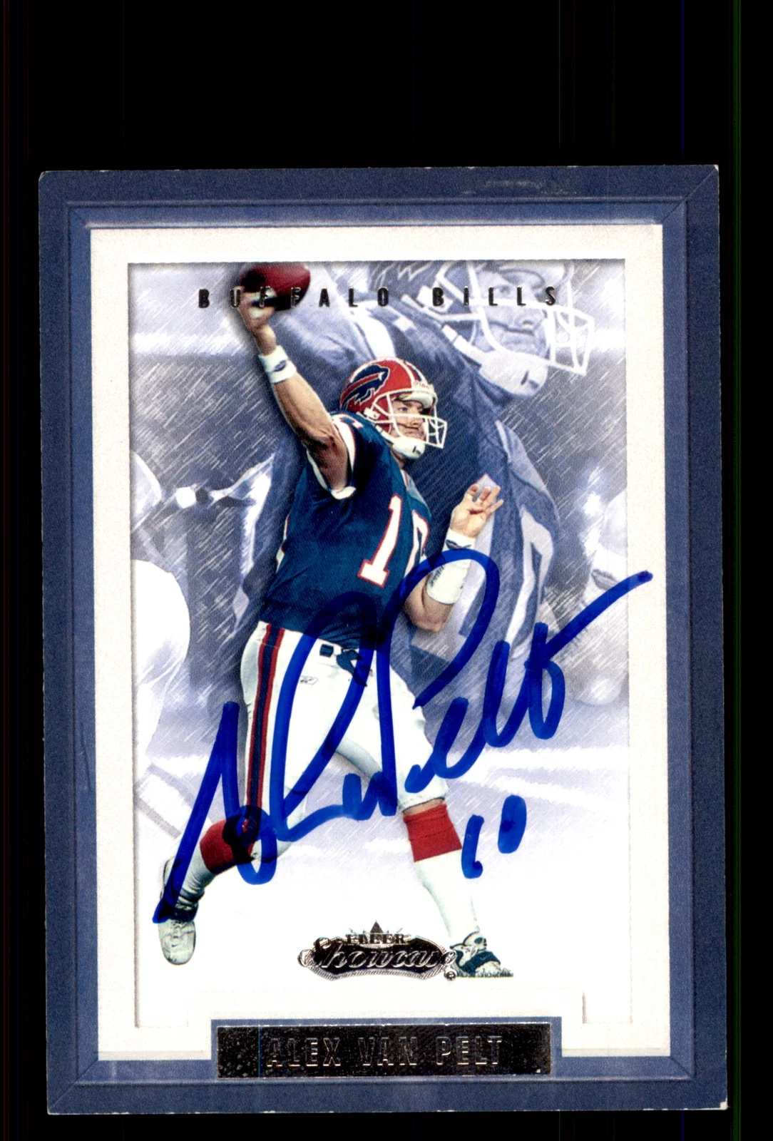 Signed Football Card Auto Alex Van Pelt 2002 Fleer Showcase #99 Buffalo Bills