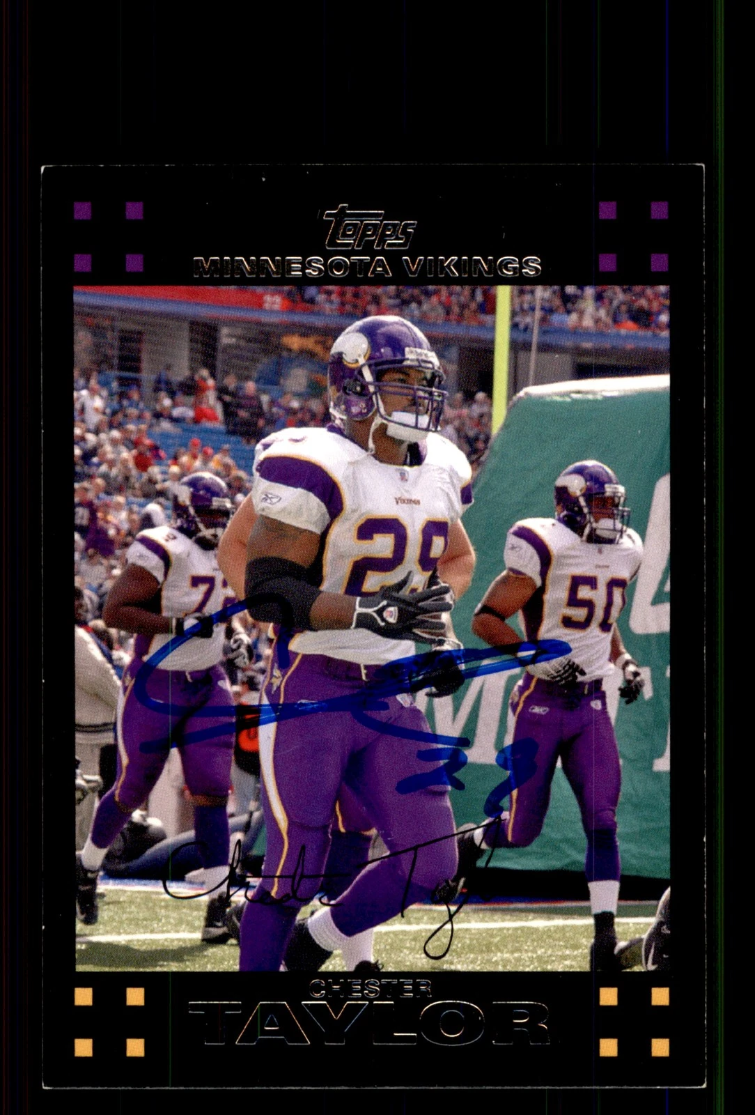 Signed Football Card Auto Chester Taylor 2007 Topps #81 Minnesota Vikings