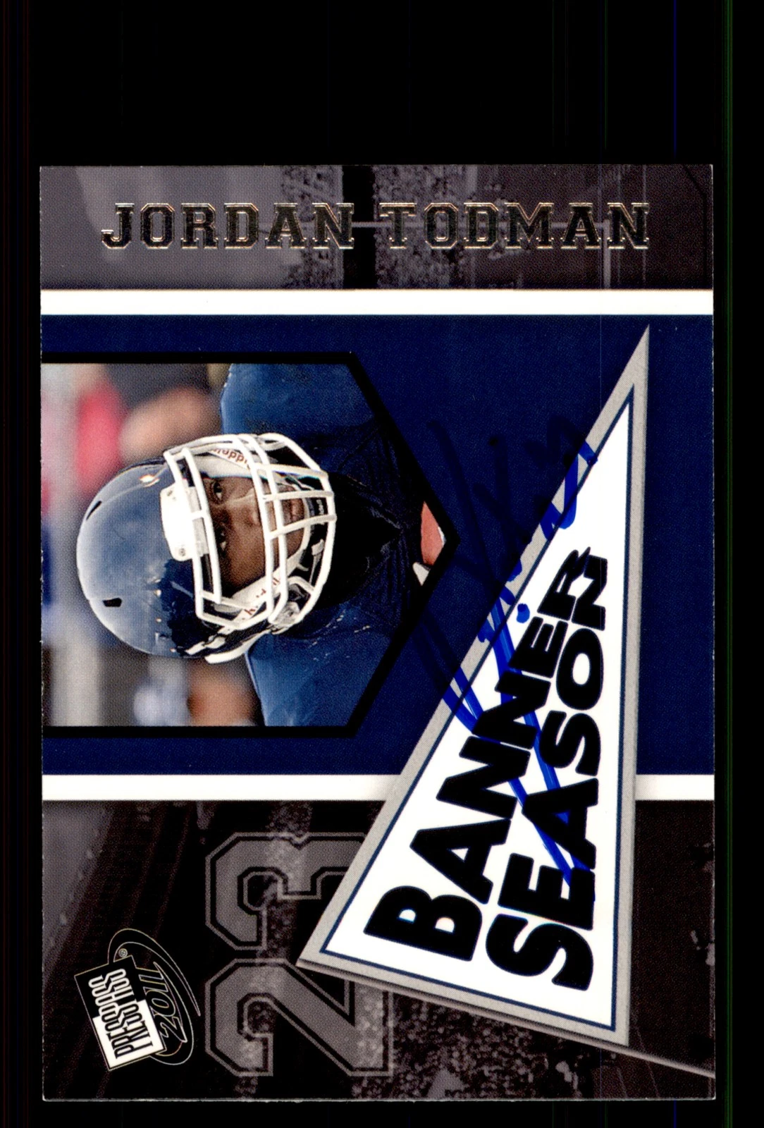 Signed Football Card Auto Jordan Todman 2011 Press Pass #91 Connecticut Huskies
