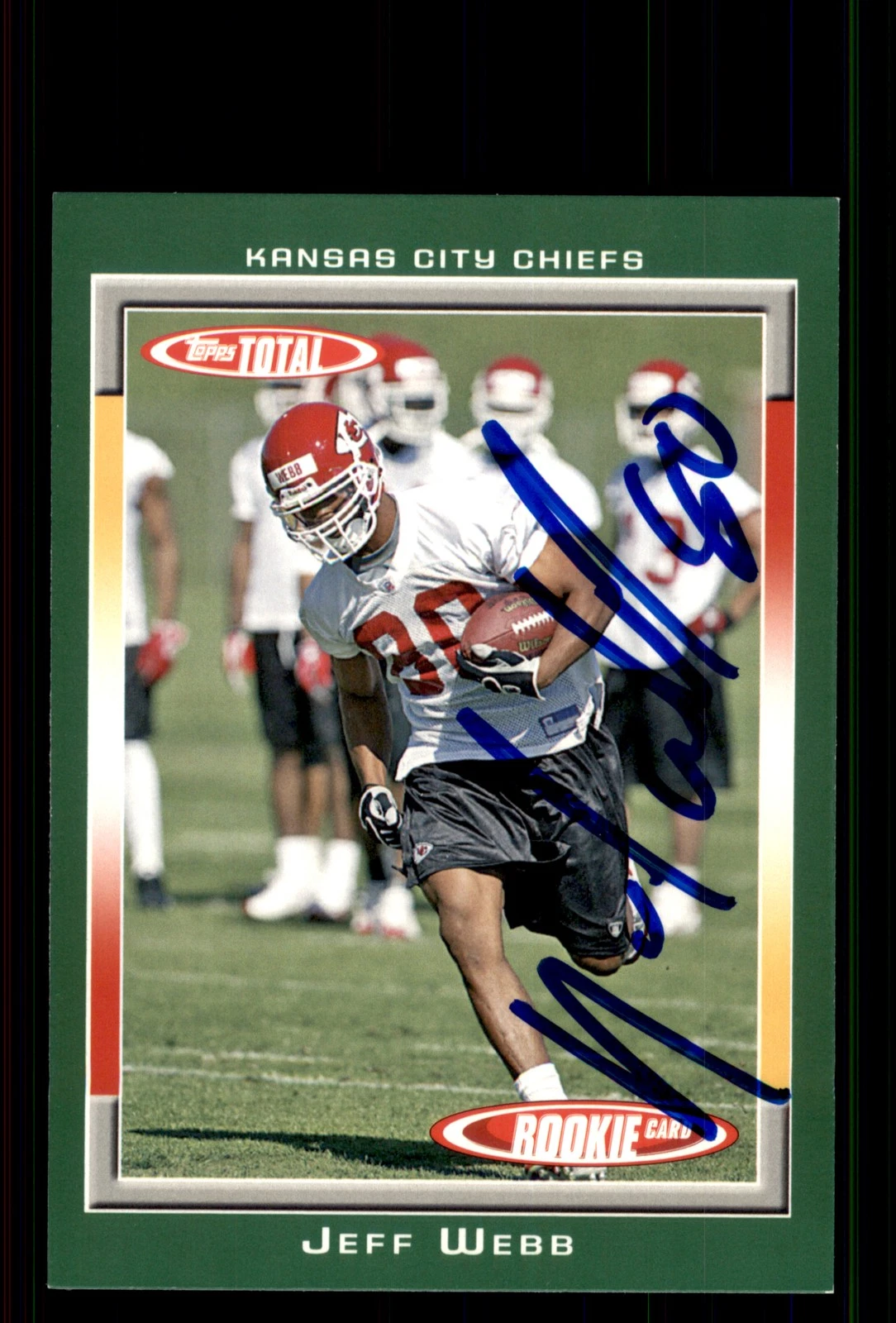 Signed Football Card Auto Jeff Webb 2006 Topps Total #541 Kansas City Chiefs