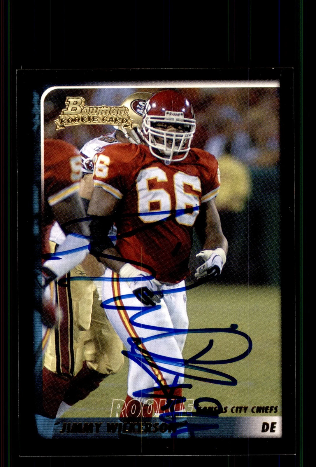 Signed Football Card Auto Jimmy Wilkerson 2003 Bowman #242 Kansas City Chiefs
