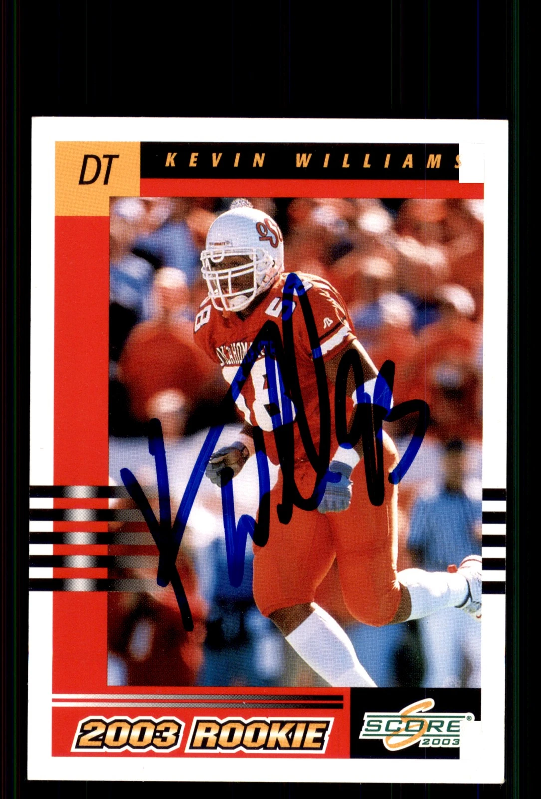 Signed Football Card Auto Kevin Williams 2003 Score #317 Minnesota Vikings