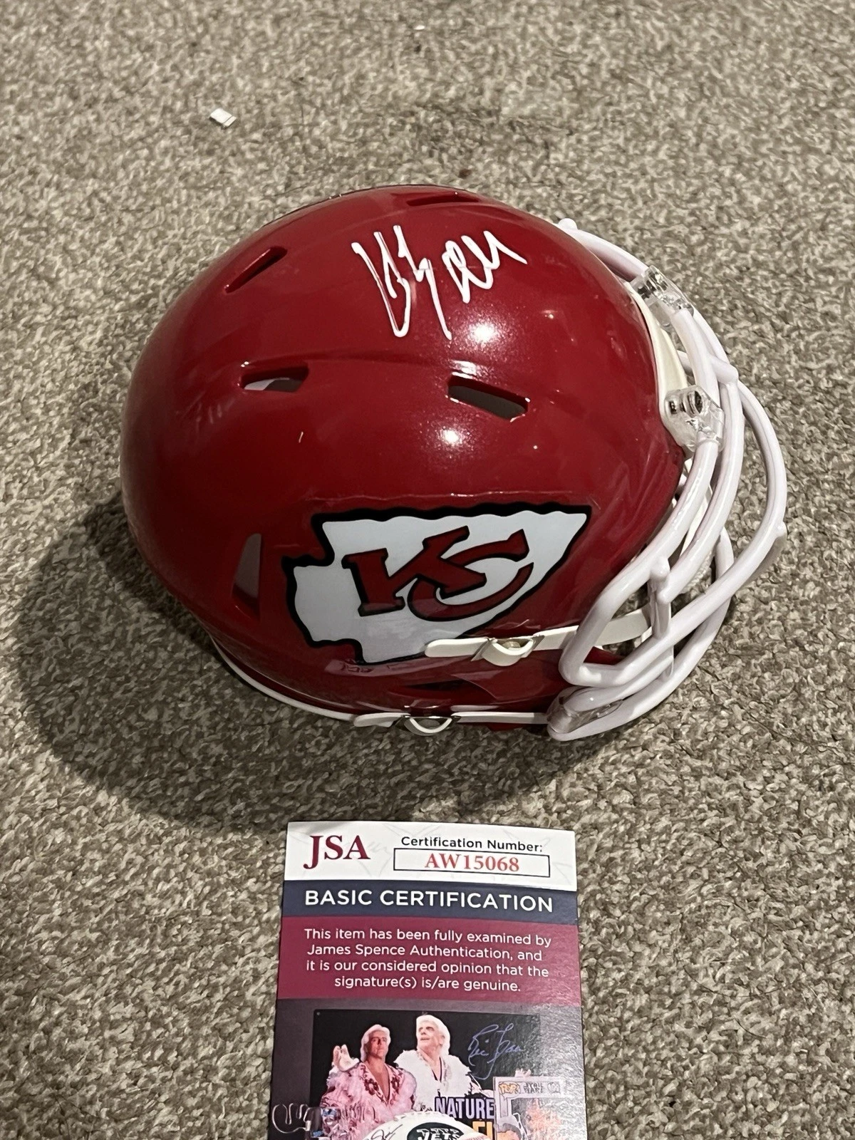 LOUIS REES-ZAMMIT SIGNED FOOTBALL MINI HELMET KANSAS CITY CHIEFS AUTO JSA COA